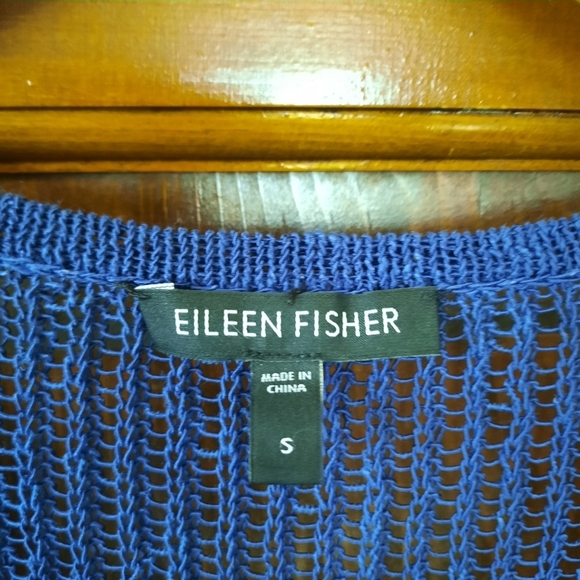 Eileen Fisher Linen Blend V-neck Airy Loose Knit Rib Asymmetrical Tunic Sweater - Picture 8 of 11